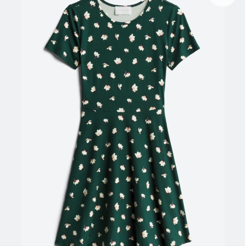 French Grey Lilian Knit Dress  green Floral size L